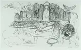 Arthur Boyd, Untitled (Man Playing the Organ), 1994, Etching 7/75