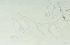 Garry Shead, Girl Reclining, 1996, Pen & Ink