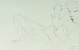 Garry Shead, Girl Reclining, 1996, Pen & Ink