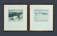 (2) by Lloyd Rees, Soft Ground Etching (2) 80/90, sold Aug 2025