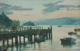J. Noel Kilgour, Double Bay Wharf, Sydney Harbour, Oil on Canvas