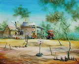 Max Mannix, Down the Old Bush Track, Oil on Board