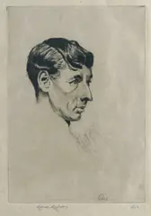 Portrait of Norman Lindsay by Lionel Lindsay, Etching 3/30, sold Aug 2025