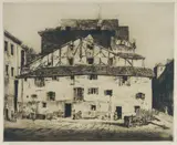 Lionel Lindsay, Old Basque Houses, San Sebastian, Spain, 1927, Etching (edition of 75)