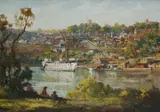John Charles Allcot, Sobraon - Berrys Bay, Oil on Canvas on Board