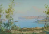 John Charles Allcot, South Head, Sydney Harbour, Gouache on Whatmans Board