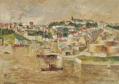 Bruce Lawrence, Balmain from Balls Head, 1980, Oil on Board