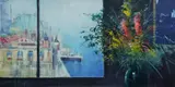 Herman Pekel, View to Luna Park, Sydney, Oil on Canvas