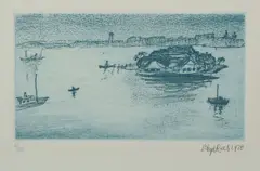 The Island, Iron Cove by Lloyd Rees, 1978, Soft-Ground Etching 4/65, sold Jul 2025