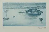 Lloyd Rees, The Island, Iron Cove, 1978, Soft-Ground Etching 4/65