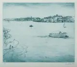 Lloyd Rees, The Ferry Goes to Town, 1978, Soft-Ground Etching A/P
