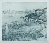 Lloyd Rees, Quiet Bay, 1978, Soft-Ground Etching 23/90