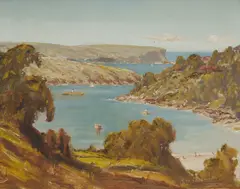 Alex Edwards, View to North Head, Sydney, Oil on Board
