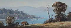 Leon Hanson, Sydney Harbour from Vaucluse, Oil on Canvas on Board