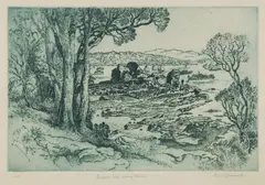 Cedric Emanuel, Exposed Reef, Sydney Harbour, Etching 2/90