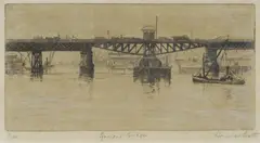 Douglas Pratt, Pyrmont Bridge [Darling Harbour], Etching 6/50
