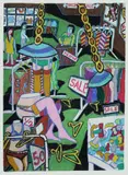 Bernard Ollis, 1/2 Sale Now, 1984, Pastel & Collage