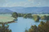 Leonard Long, Quiet Water, Murray River near Mt Alfred, 1993, Oil on Canvas Board