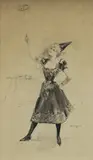 Benjamin E Minns, Circus Performer, Ink & Wash