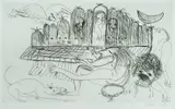 Arthur Boyd, Untitled (Man Playing the Organ), 1994, Etching 29/75