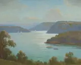 Erik Langker, Into the Light, Middle Harbour, Oil on Board