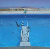 Clifford Bayly, Birds at Bandy Creek, near Esperance, WA, 1986, Acrylic on Canvas
