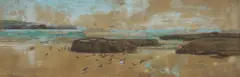 W. Lister Lister, Coastal Scene with Seagulls, W/Clr & Pastel