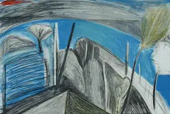 Idris Murphy, Untitled, 1987, Note: the work is hinged into a matboard package and accompanied by a frame, with no backboard or glazing. (The work is loosely fixed into the frame for presentation purposes)