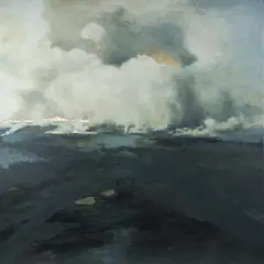 William Rhodes, Grass Fire, Oil on Linen