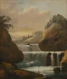 William Buelow Gould, Falls of the Clyde, View of Corri-Linn, Oil on Canvas on Board
