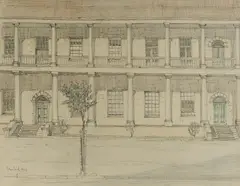 Sydney Ure Smith, The Mint, Macquarie Street, Sydney, 1945, Pencil