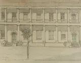 Sydney Ure Smith, The Mint, Macquarie Street, Sydney, 1945, Pencil