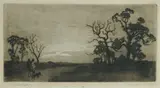 Lionel Lindsay, The Sundowner, Aquatint - Trial Proof in Black