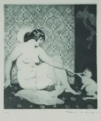 Cats by Norman Lindsay, Facsimile Etching -/550, sold Jul 2025