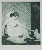 Norman Lindsay, Cats, Facsimile Etching -/550