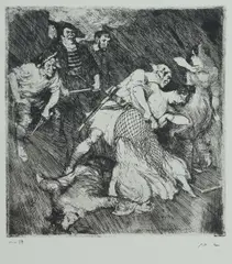Pirates' Captives by Norman Lindsay, Facsimile Etching 17/550, sold Jul 2025
