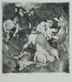 Norman Lindsay, Pirates' Captives, Facsimile Etching 17/550
