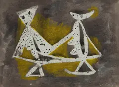 James Cant, Figures, Mixed Media on Paper