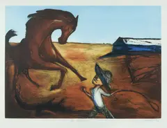 Garry Shead, The Horsebreaker, 2005, Colour Etching 24/55
