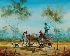 We Were Just Talking About You by Max Mannix, Oil on Board, sold Jul 2025