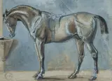 Frank Mahony, Horse Feeding, Gouache & Pen