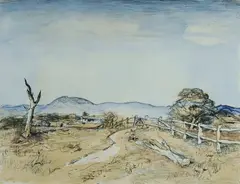 Lloyd Rees, O'Connell Landscape, 1980, Hand Coloured Lithograph 10/80