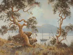Brian Baigent, Foreshore Cowan Waters, Oil on Canvas on Board