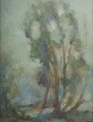 Joshua Smith, Hazy Light Through Trees, 1970, Oil on Canvas on Board