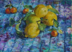 Ena Joyce, Study, Lemons, Oil on Paper