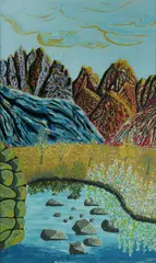 Henri Bastin, Rock Pool, Oil on Card