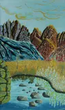 Henri Bastin, Rock Pool, Oil on Card