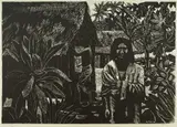 Ray Crooke, Village I, 1973, S/Print (from Lino or Woodcut) 12/50