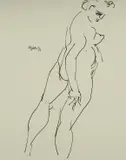 John Ogburn, Figure Study, 1986, Pen & Ink
