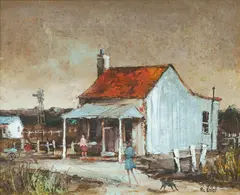 Ric Elliot, Home from a Walk, Oil on Board
